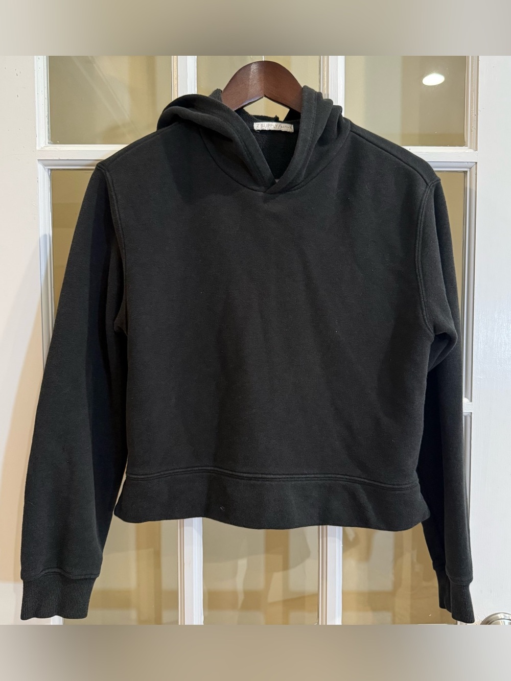 Z Supply Black Crop Hoodie Sweatshirt as Size XS